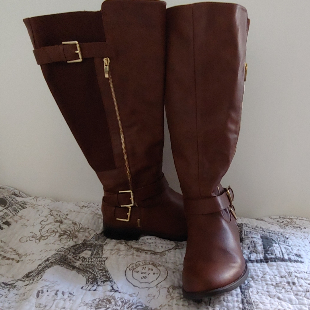 Torrid Brown Wide Calf knee high boots